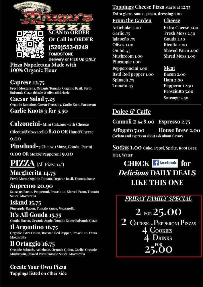 Mario's Home Style Pizza Caprese